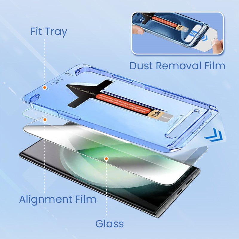 🎁4K HD/Anti-Peeping Tempered Glass Screen Protector with Auto Dust-elimination Installation for Samsung