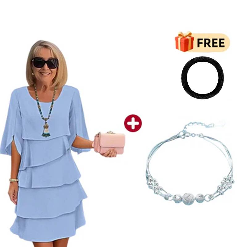 ๐ 50% OFF! Women's Elegant Layered Ruffle Sleeve Dress โ Effortless Style for Every Occasion ๐