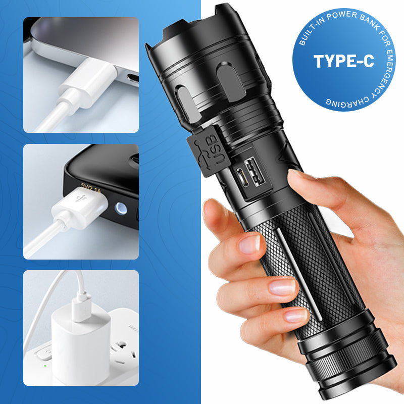 Multifunctional Outdoor Portable Zoom Flashlight
