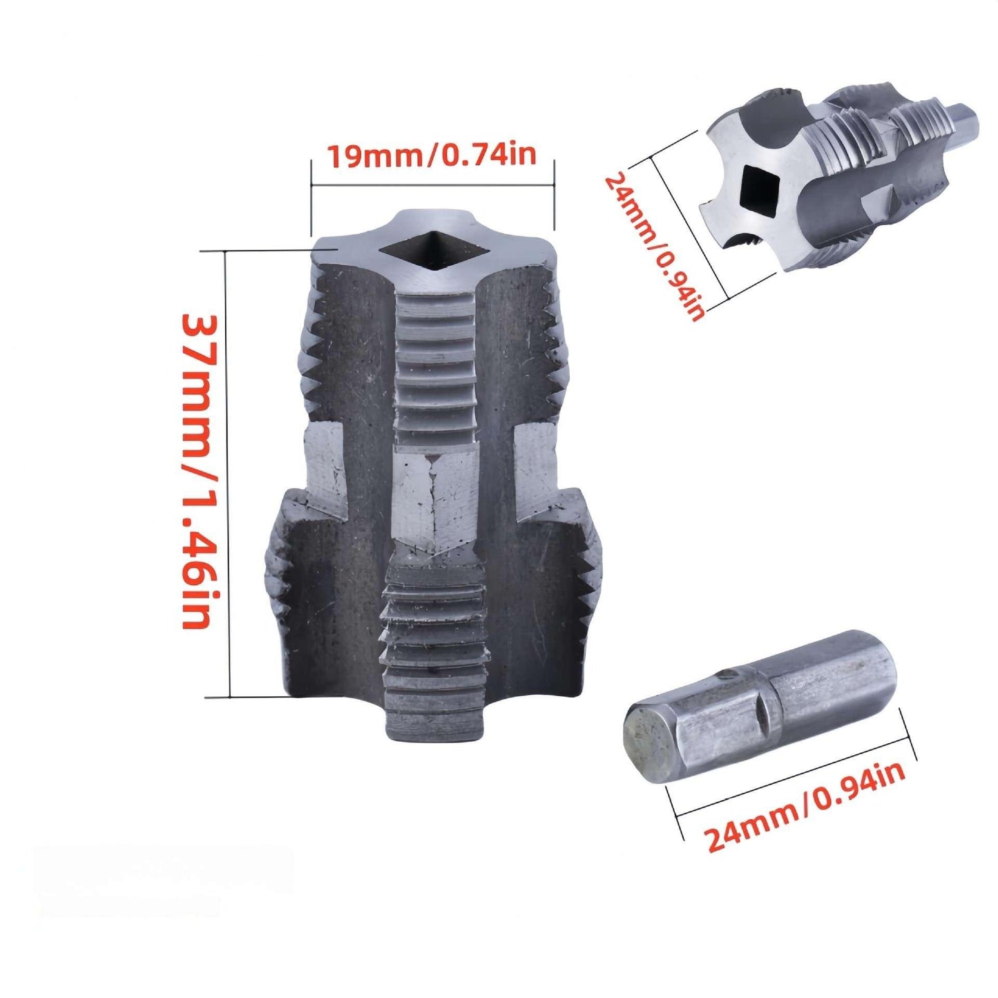 š²Electric Drill Compatible PVC Pipe Threader Kit with Various Die Sizes