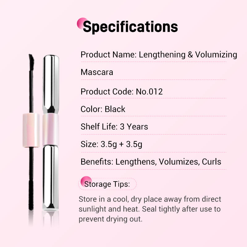 Double-Ended Waterproof Lengthening & Curling Mascara(50% OFF)