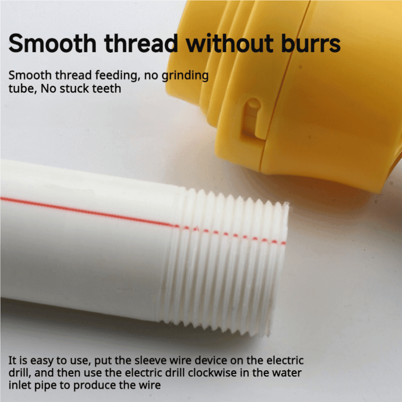 š²Electric Drill Compatible PVC Pipe Threader Kit with Various Die Sizes