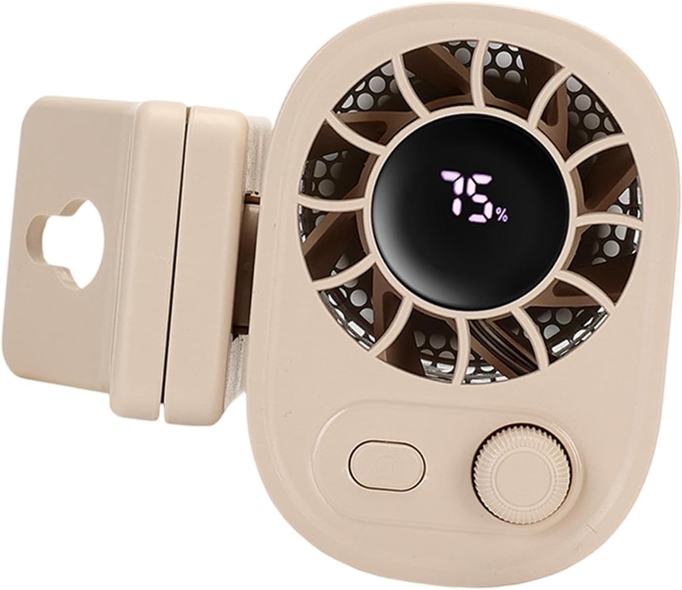 Car Clip On Fan with LED Display - 360° Rotation, 100 Speeds Adjustable, USB Rechargeable Personal Cooling Fan 1800mAh Battery