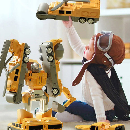 Magnetisk transformerende ingeniørbil samlet legetøj