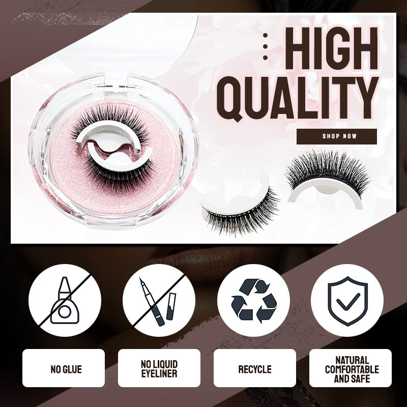 🎁Hot Sale ✨👀Waterproof & Reusable Self-Adhesive Eyelashes - Easy to Apply & Stunning for Every Look