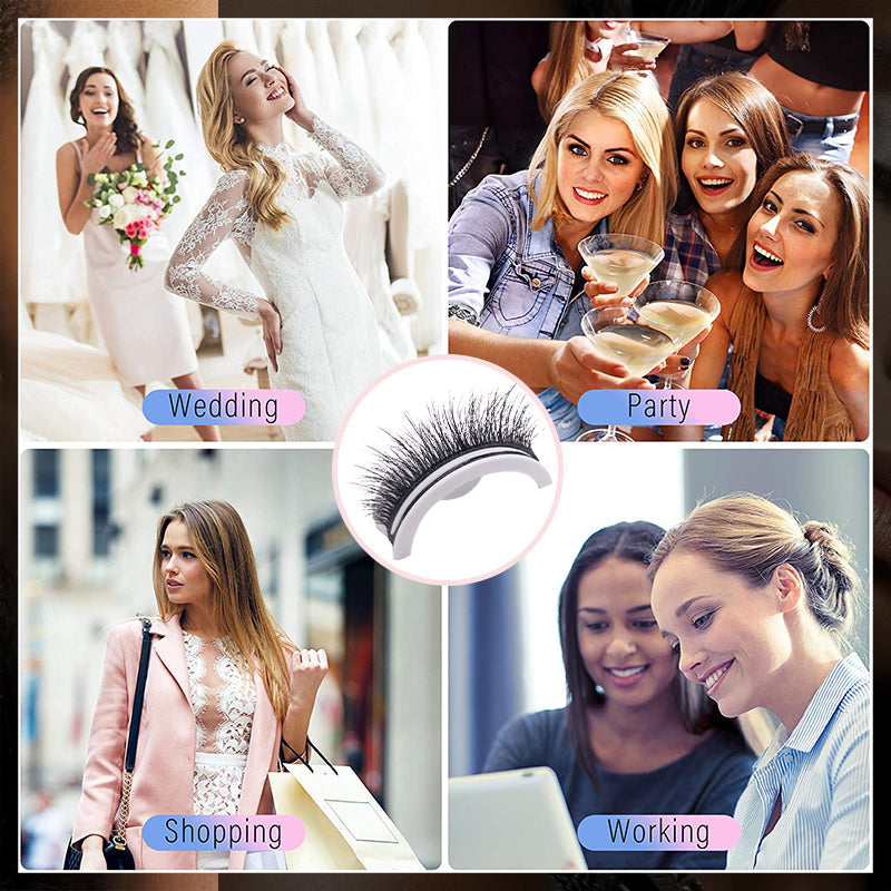 🎁Hot Sale ✨👀Waterproof & Reusable Self-Adhesive Eyelashes - Easy to Apply & Stunning for Every Look
