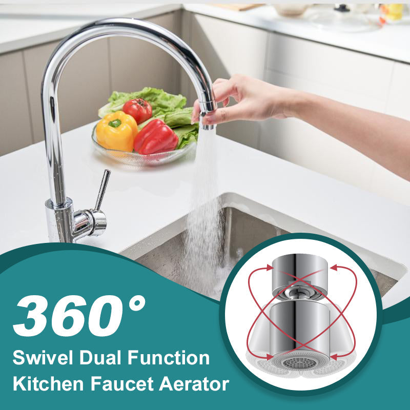 🚿✨360° Swivel Dual Function Kitchen Faucet Bubbler! Saves Water 50%+