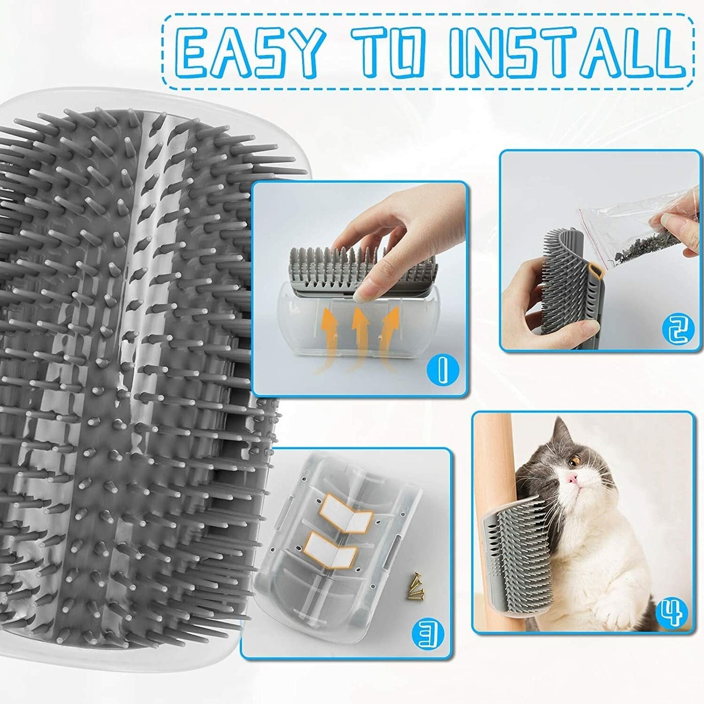 Cat Self Groomer Cats Wall Corner Massage Cat Comb Brush Rubs The Face With A Tickling Comb Pet Grooming Supply