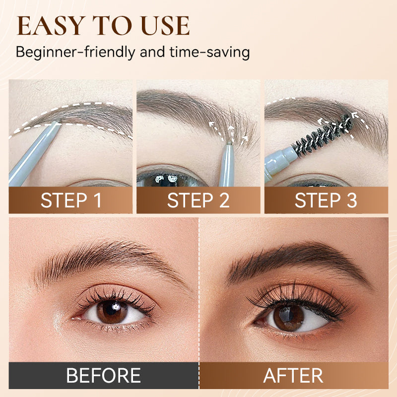 Dual-Ended Eyebrow Pencil with Brush for Women