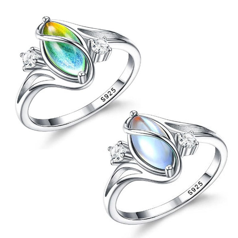 ✨💍 Buy 1 Get 1 Free 🔥 Geometric Oval Moonstone Ring with Zirconia Accents – Mystical, Sparkling & Timelessly Elegant! 🌙✨