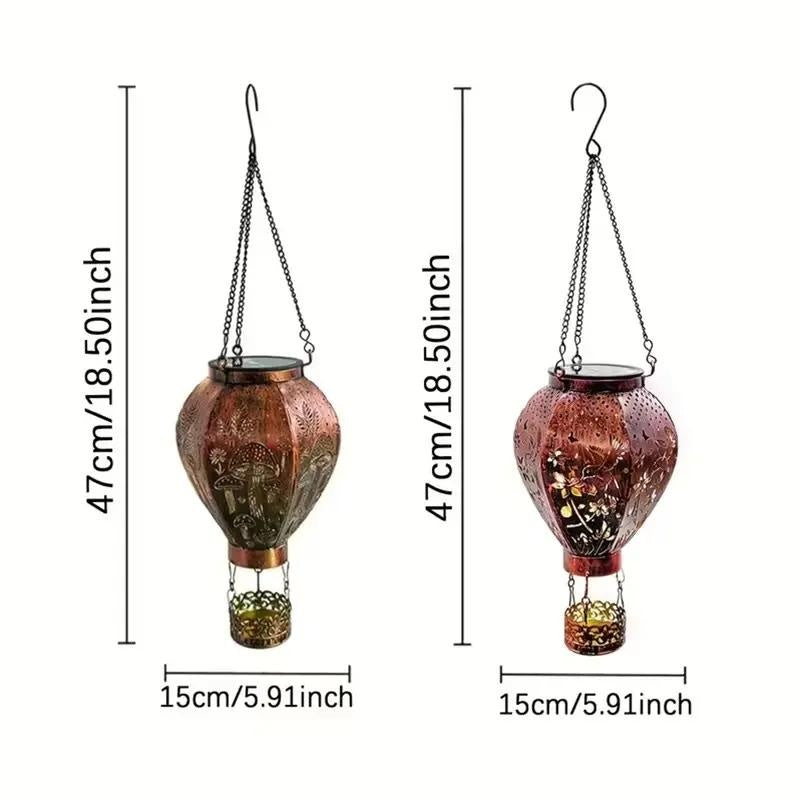 🎈 LIMITED-TIME 50% OFF! ✨ Solar Hot Air Balloon Lantern – Auto-On, Hollow-Out Projection, Weatherproof 🌿
