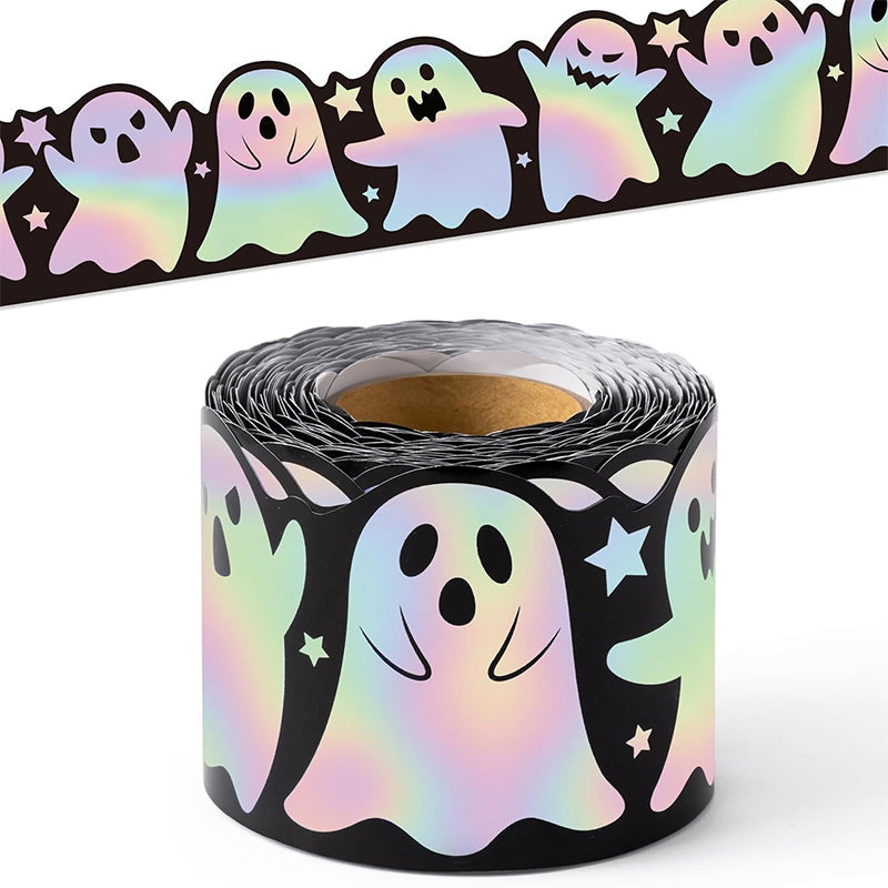 Halloween Holographic Laser Ghost Border Sticker