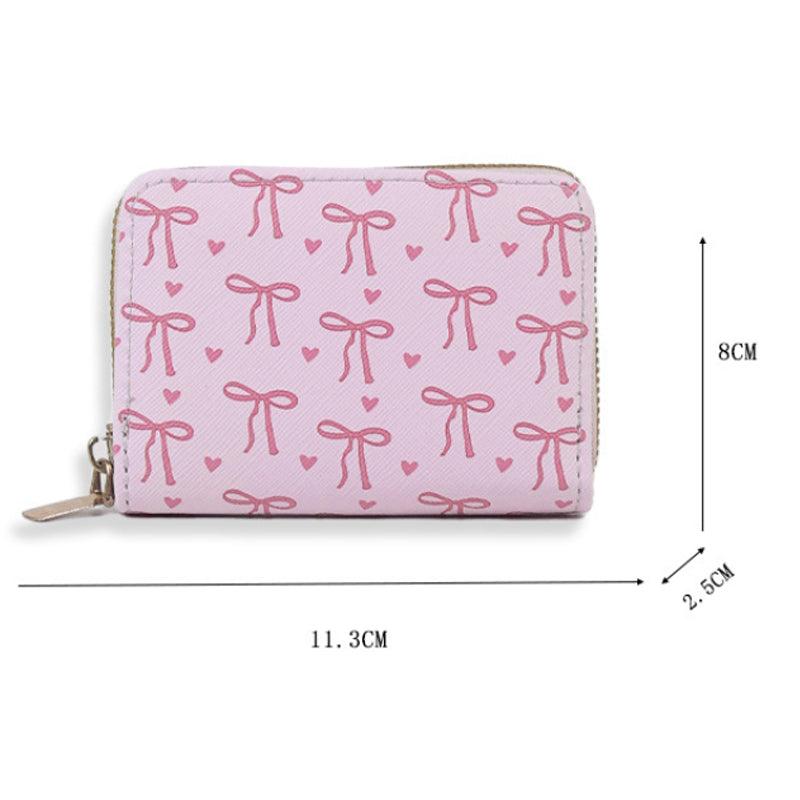 Mini Bowknot Zipper Card Holder Wallet
