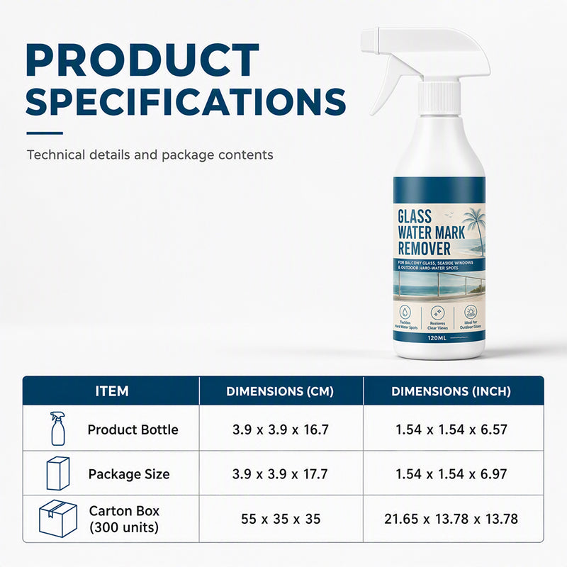 ⏰50% OFF – LAST CHANCE⏰ Glass Water Mark Remover Spray – Removes Water Spots & Mineral Deposits – Easy Spray – For Windows, Patios & Balconies! 🔥