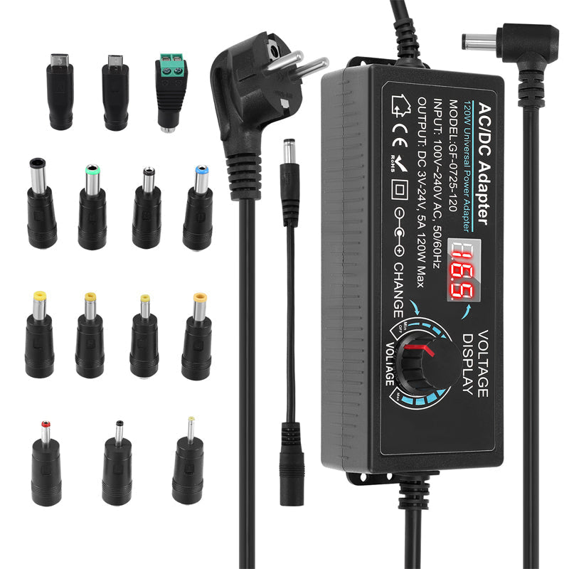 ⚡ LIMITED-TIME 50% OFF! ⏰ Adjustable 3V-24V 3A Universal AC/DC Power Adapter With Digital Display 🔋