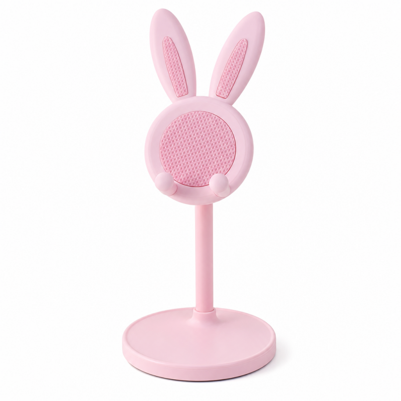 🐰 BUY 1 GET 1 FREE 📱✨ Cute Bunny Desktop Phone Stand – Height Adjustable, Weighted Base, Anti-Scratch Silicone Pads