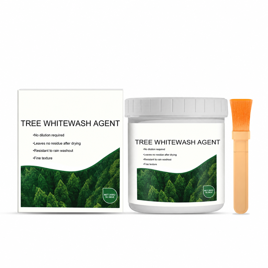 Tree Trunk Whitewash Protective Set 300g with Brush for Frost and Insect Protection on Roadside Trees