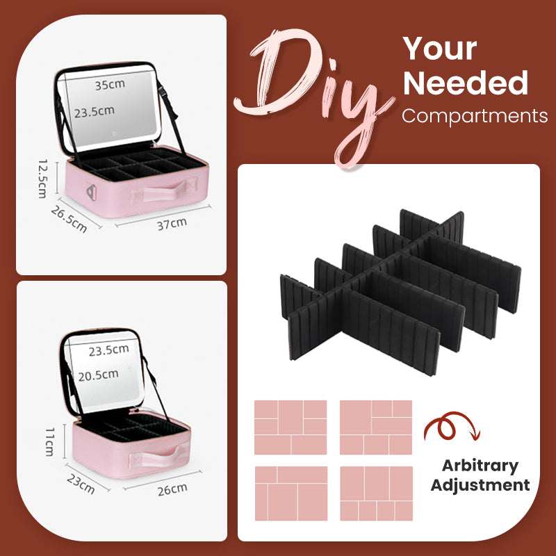 ✨ Flawless Makeup Anywhere – Portable LED Mirror Makeup Bag! ✨