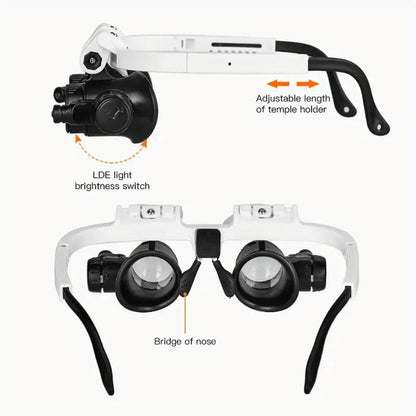 🔍 LIMITED-TIME 50% OFF! 💥 Adjustable Head Magnifier with Light – 8x-23x Zoom, Hands-Free, LED Illumination ✨