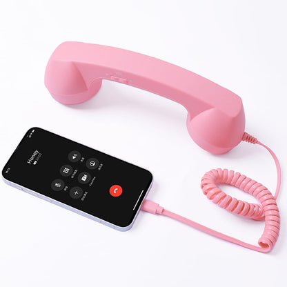 🎄Christmas Sale📞Retro Phone Handset for iPhone & Android, Type-C Vintage Telephone Receiver with HD Microphone & Speaker
