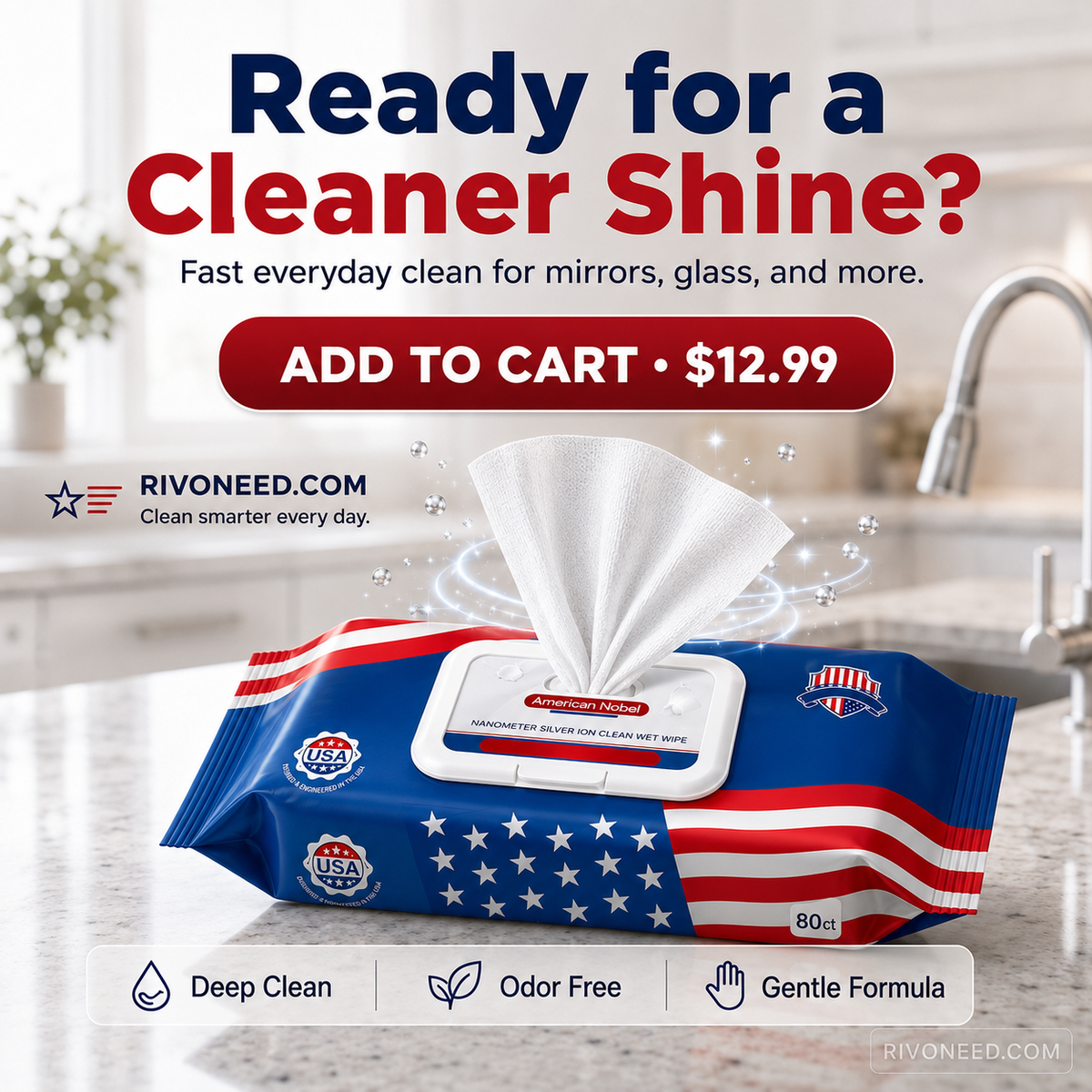 🪟✨ Flash Sale | Streak-Free Glass & Tile Cleaning Wipes | Water Spot & Grime Remover