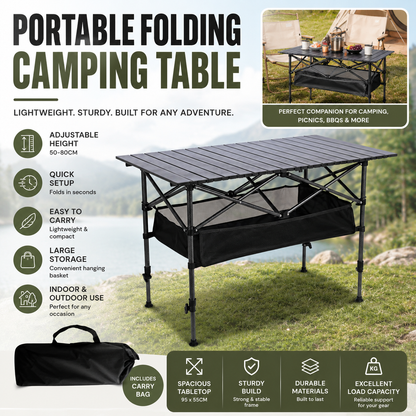 🌄New arrival 50% OFF!🏕️ Portable Camping Table – Folding, Carbon Steel, Quick Setup🪑