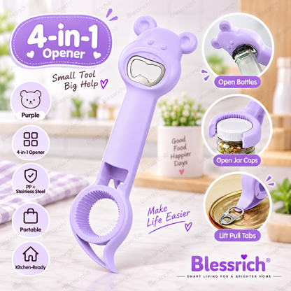 Multifunctional 4-in-1 Bottle Opener