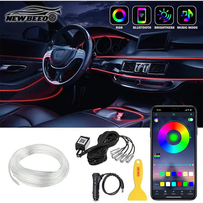 🎁50% OFF NOW!🚗Car Interior LED Atmosphere Strip💡Multi Color Options🔌USB Powered✨Easy Install Dashboard & Door Ambient Light