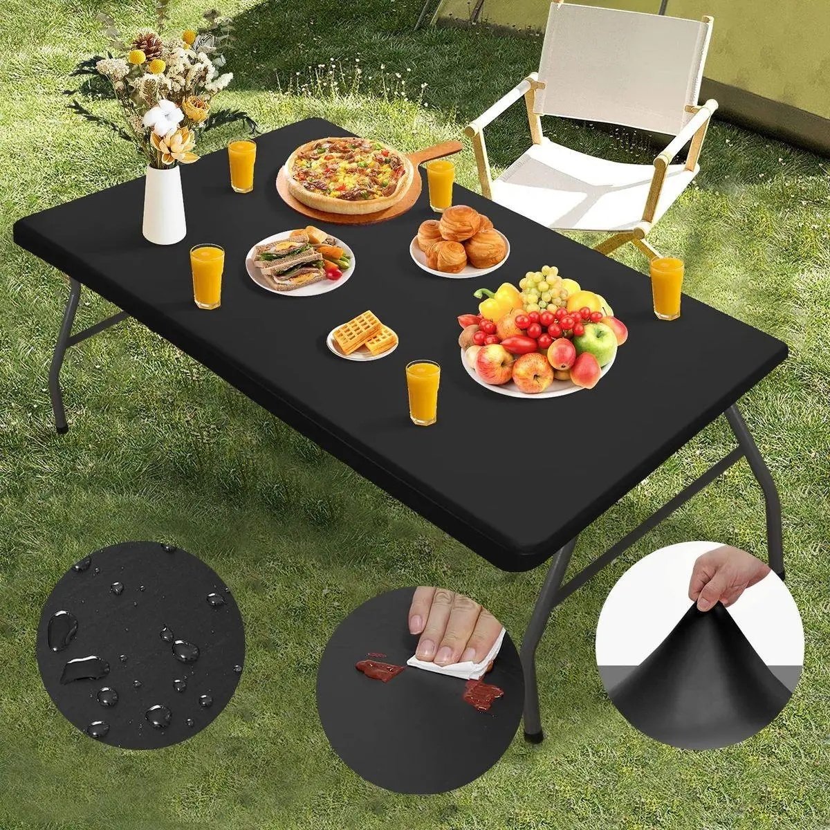 ✨ Sleek Look, Zero Creases – Reusable Spandex Table Cover for Dining & Garden. Half Price. Free US Delivery