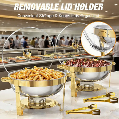 💎 50% OFF THE STAINLESS STEEL CHAFING DISH BUFFET SET! 💎 Professional-Grade, Food Safe & Portable for Any Event ✨