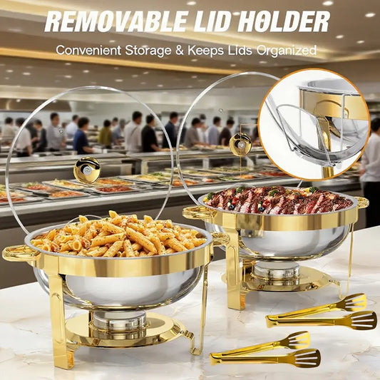 💎 50% OFF THE STAINLESS STEEL CHAFING DISH BUFFET SET! 💎 Professional-Grade, Food Safe & Portable for Any Event ✨