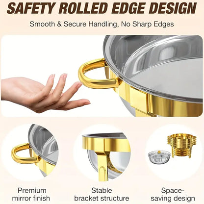 💎 50% OFF THE STAINLESS STEEL CHAFING DISH BUFFET SET! 💎 Professional-Grade, Food Safe & Portable for Any Event ✨