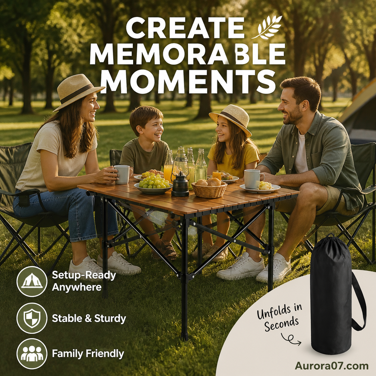 🌄New arrival 50% OFF!🏕️ Portable Camping Table – Folding, Carbon Steel, Quick Setup🪑