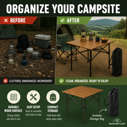 🌄New arrival 50% OFF!🏕️ Portable Camping Table – Folding, Carbon Steel, Quick Setup🪑