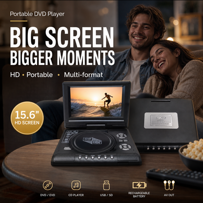 📢📢50% OFF !! ⏰📺 7.8" HD Portable DVD/EVD Player – Large Screen, Rechargeable & Compatible with DVD/CD/USB/SD – Perfect for Home & Travel