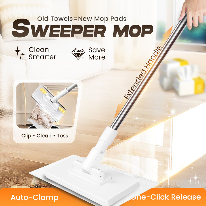 ⏰ Now only 50% off!💥Disposable Dust Mop with 4 Reusable Cloths