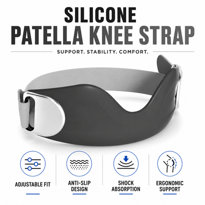 ⏳Time-Limited Special Silicone ⏰Patella Knee Strap for Pain Relief – Shock Absorption & Ergonomic – Adjustable & Anti-Slip 🏃‍♂️