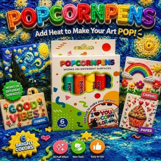 ⏳Time-Limited Special⏰Magic Pen – Draw 3D with one stroke!🎄 DIY Bubble Popcorn Drawing Pens