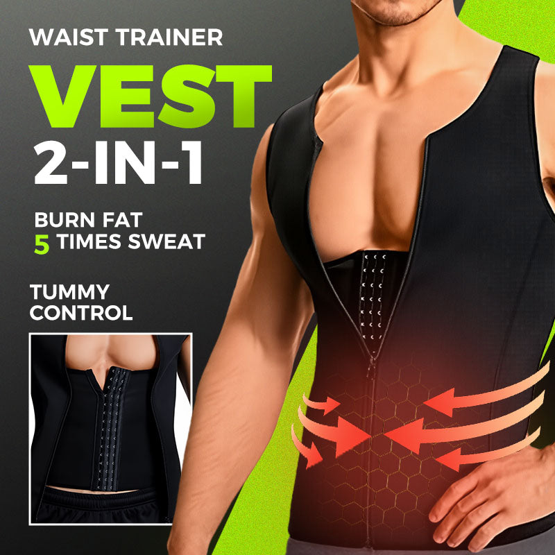 Men's Zipper Waist Trainer Trimmer Vest