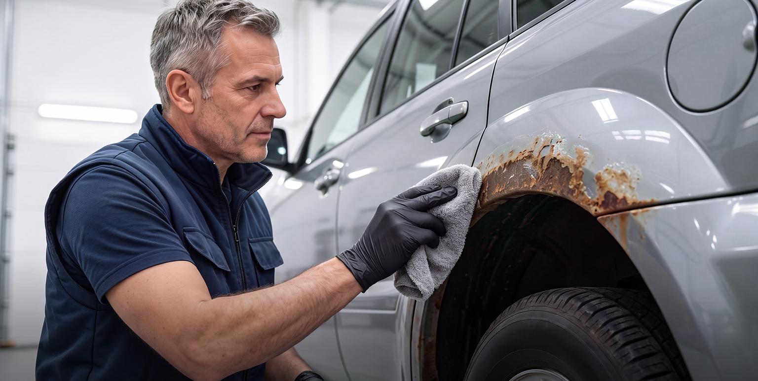 Cleaning the metal surface before applying rust protection coating