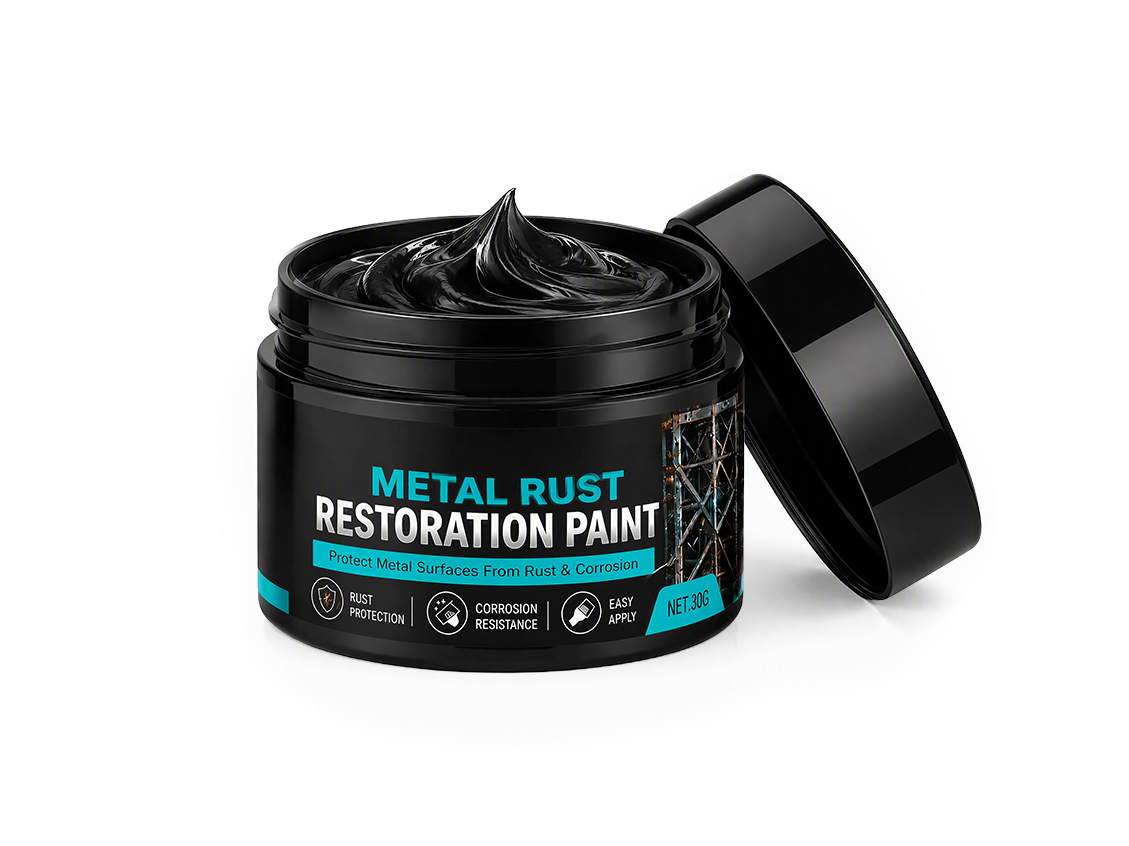 Black metal rust restoration paint