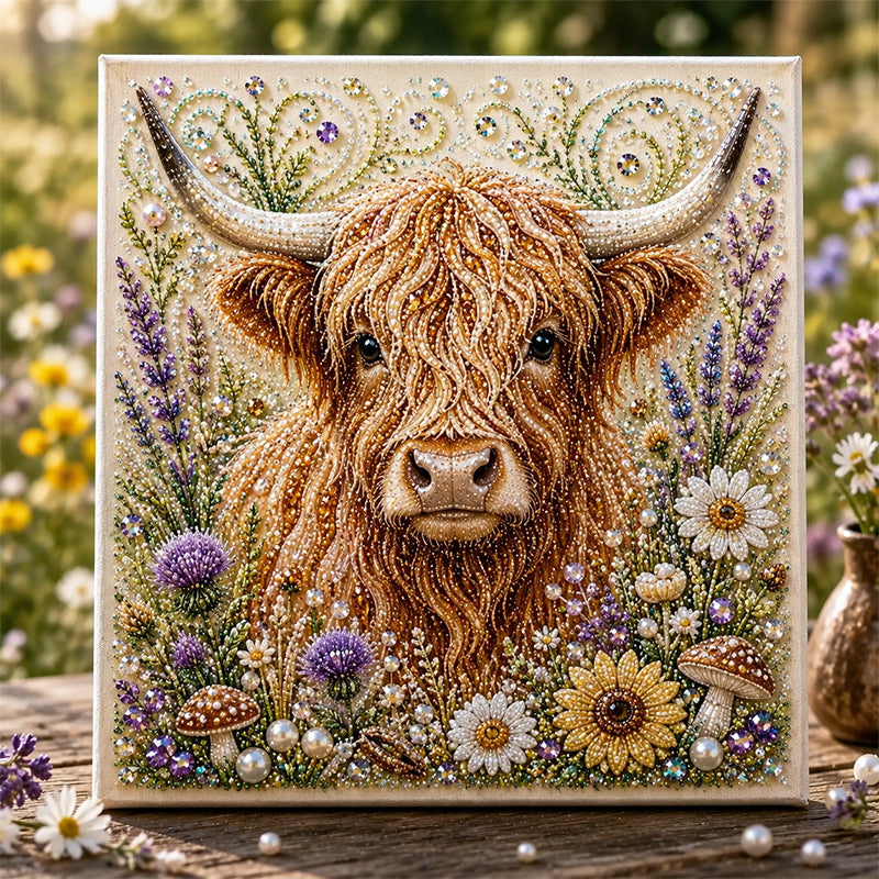 Highland Cow Pearl Art DIY Kit – Relaxing DIY Craft to Create Stunning Coastal Artwork