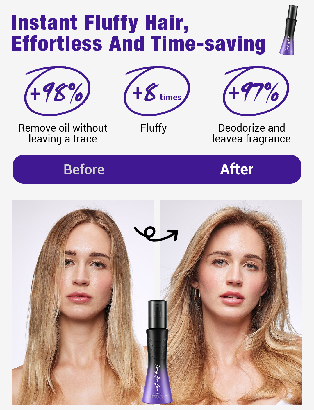 🔥Hot Sale 36% OFF🎁Leave-In Refreshing Voluminous Non-Sticky Spray for Hair Care💕