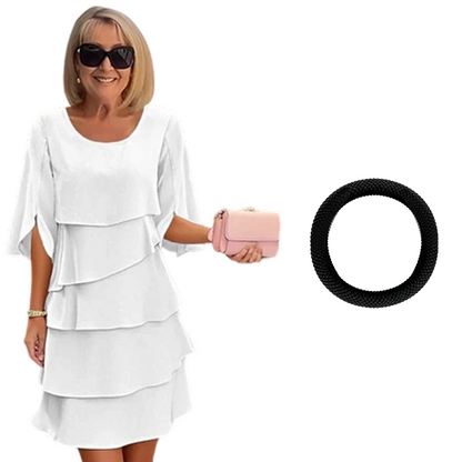 🎁 50% OFF! Women's Elegant Layered Ruffle Sleeve Dress – Effortless Style for Every Occasion 💃