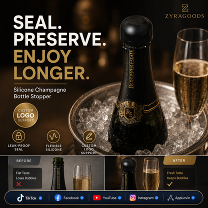🎄 Silicone seal for wine/champagne bottles – The perfect Christmas accessory 🥂