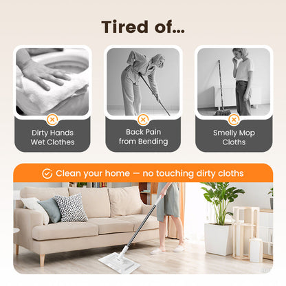 ⏰ Now only 50% off!💥Disposable Dust Mop with 4 Reusable Cloths