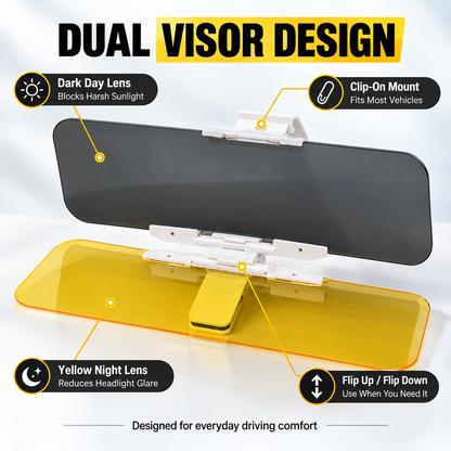 ⏳Time-Limited Special⏰Universal HD Anti-Glare Car Visor for Day & Night