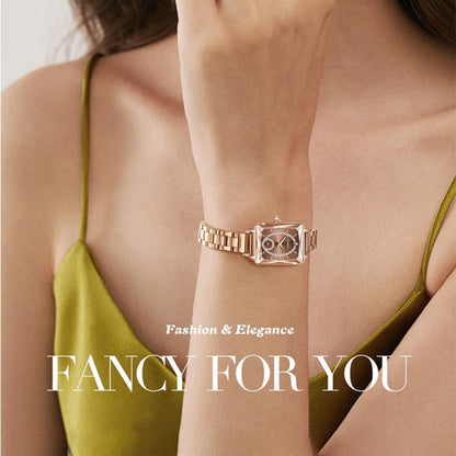 💎Fashion Square Ladies Rose Gold Diamond Watch⌚