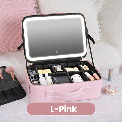 ✨ Flawless Makeup Anywhere – Portable LED Mirror Makeup Bag! ✨
