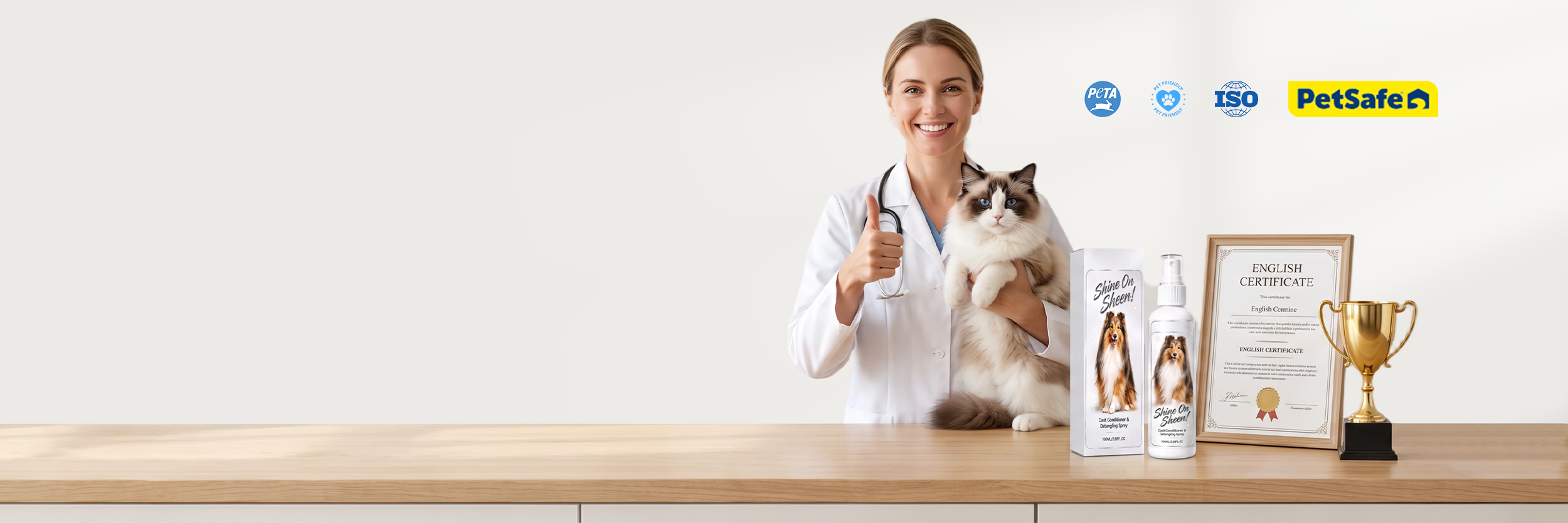 Pet care advisor with a dog and cat